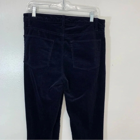 Talbots Corduroy Pants Woman Sz 8  High Waist Straight Leg Blue Pockets Stretch - Picture 5 of 12